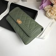 Chanel Long Wallet Olive Green Smooth Leather A80286 Size 19 cm - 6