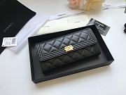 Chanel Long Wallet Black Smooth Leather A80286 Size 19 cm - 1