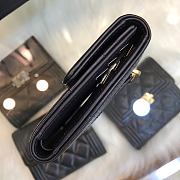Chanel Boy Black & Gold-tone Metal Wallet A80734 Size 11.5 cm - 2