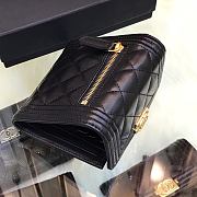 Chanel Boy Black & Gold-tone Metal Wallet A80734 Size 11.5 cm - 3