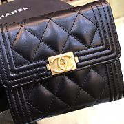Chanel Boy Black & Gold-tone Metal Wallet A80734 Size 11.5 cm - 6