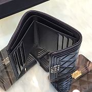 Chanel Boy Black & Silver-tone Metal Wallet A80734 Size 11.5 cm - 5