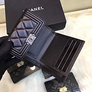 Chanel Boy Black & Silver-tone Metal Wallet A80734 Size 11.5 cm - 3
