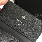Chanel Boy Black Grain Leather & Silver-tone Metal Wallet A80734 Size 11.5 cm - 6