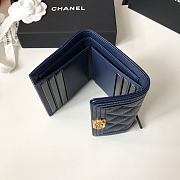 Chanel Boy Navy Grain Leather & Gold-tone Metal Wallet A80734 Size 11.5 cm - 6