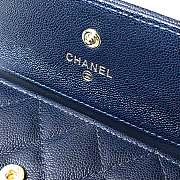 Chanel Boy Navy Grain Leather & Gold-tone Metal Wallet A80734 Size 11.5 cm - 2