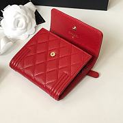 Chanel Boy Red Grain Leather & Gold-tone Metal Wallet A80734 Size 11.5 cm - 6