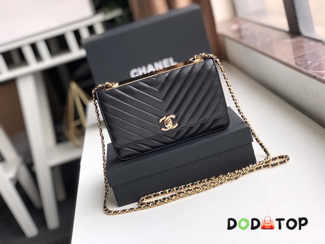 Chanel Wallet On Chain Black A80982 Size 19 x 13.5 x 3.5 cm - 1