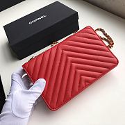 Chanel Wallet On Chain Red A80982 Size 19 x 13.5 x 3.5 cm - 2