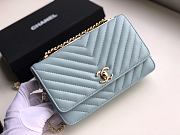 Chanel Wallet On Chain Light Blue A80982 Size 19 x 13.5 x 3.5 cm - 5