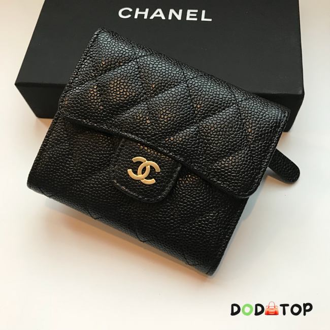 Chanel Small Black Flap Wallet A82288 Size 10.5 x 11.5 x 3 cm - 1