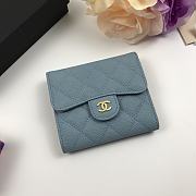 Chanel Small Light Blue Flap Wallet A82288 Size 10.5 x 11.5 x 3 cm - 6