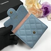 Chanel Small Light Blue Flap Wallet A82288 Size 10.5 x 11.5 x 3 cm - 3