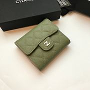 Chanel Small Olive Green Flap Wallet A82288 Size 10.5 x 11.5 x 3 cm - 5
