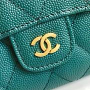 Chanel Small Dark Green Flap Wallet A82288 Size 10.5 x 11.5 x 3 cm - 3
