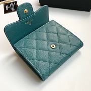 Chanel Small Dark Green Flap Wallet A82288 Size 10.5 x 11.5 x 3 cm - 2