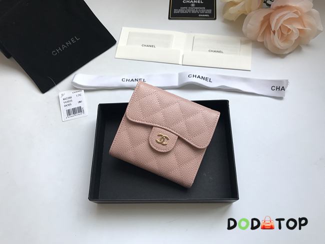 Chanel Small Light Pink Flap Wallet A82288 Size 10.5 x 11.5 x 3 cm - 1