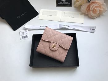 Chanel Small Light Pink Flap Wallet A82288 Size 10.5 x 11.5 x 3 cm