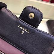 Chanel Small Black Smooth Leather Flap Wallet A82288 Size 10.5 x 11.5 x 3 cm - 2
