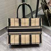 Dior Book Tote Black and Beige Bayadère Embroidery M1296 Size 36 cm - 4