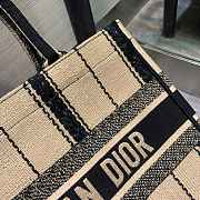 Dior Book Tote Black and Beige Bayadère Embroidery M1296 Size 36 cm - 3