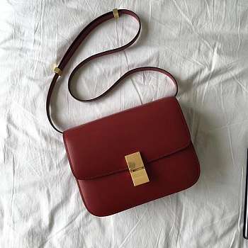 Celine Medium Classic Bag Red 189173 Size 24 x 18 x 7 cm