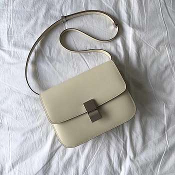 Celine Medium Classic Bag White 189173 Size 24 x 18 x 7 cm