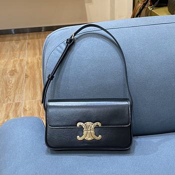 Celine Triomphe Shoulder Bag Black 194143 Size 20 x 10 x 4 cm