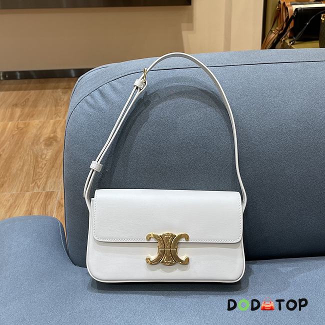 Celine Triomphe Shoulder Bag White 194143 Size 20 x 10 x 4 cm - 1