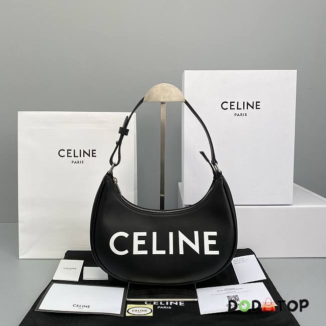 Celine Ava Bag With Celine Print Black 193953 Size 25 X 14 X 7 cm - 1