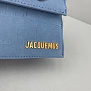 Jacquemus Chiquito Moyen Crocodile Pattern Matte Blue 213BA02 Size 18 Cm - 3