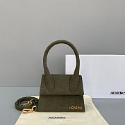 Jacquemus Chiquito Moyen Crocodile Pattern Olive Green 213BA02 Size 18 Cm - 1