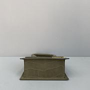 Jacquemus Chiquito Moyen Crocodile Pattern Olive Green 213BA02 Size 18 Cm - 4