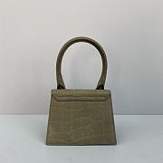 Jacquemus Chiquito Moyen Crocodile Pattern Olive Green 213BA02 Size 18 Cm - 3