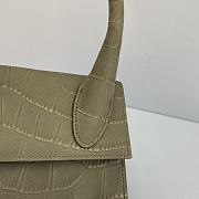 Jacquemus Chiquito Moyen Crocodile Pattern Olive Green 213BA02 Size 18 Cm - 2