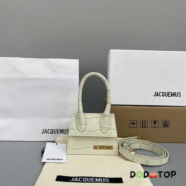 Jacquemus Chiquito Crocodile Pattern White 213BA01 Size 12 Cm - 1