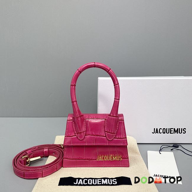 Jacquemus Chiquito Crocodile Pink 213BA01 Size 12 Cm - 1