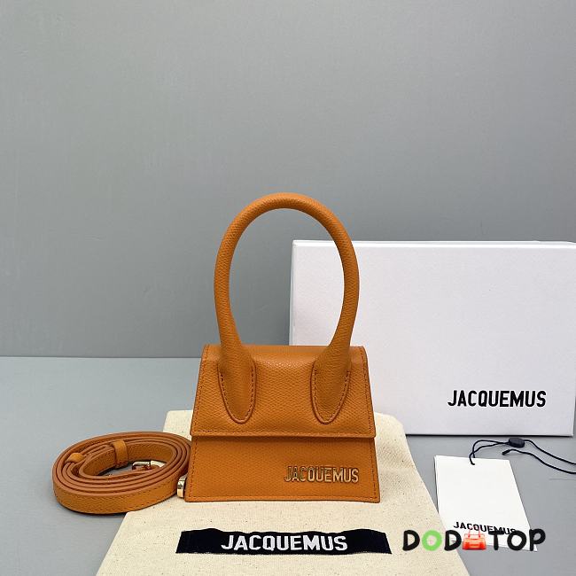 Jacquemus Chiquito Grain Leather Orange 213BA01 Size 12 Cm - 1