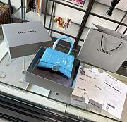 Balenciaga Hourglass Top Handle Bag Baby Blue Size 23 & Size 19 cm - 5