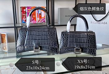 Balenciaga Hourglass Top Handle Bag Black Size 23 & Size 19 cm