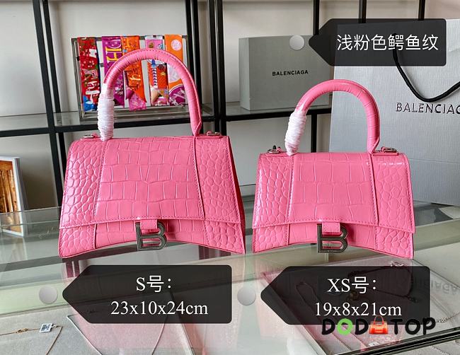 Balenciaga Hourglass Top Handle Bag Pink Size 23 & Size 19 cm - 1