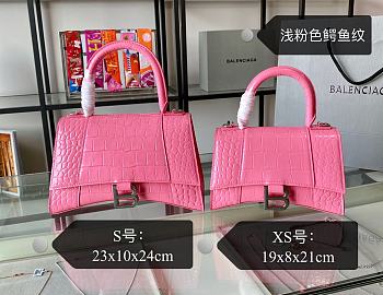Balenciaga Hourglass Top Handle Bag Pink Size 23 & Size 19 cm