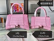 Balenciaga Hourglass Top Handle Bag Light Pink Size 23 & Size 19 cm - 1