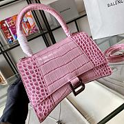 Balenciaga Hourglass Top Handle Bag Light Pink Size 23 & Size 19 cm - 5