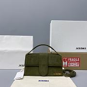 Jacquemus Grand Bambino Suede Olive Green 213BA07 Size 24 Cm - 1