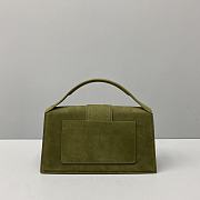 Jacquemus Grand Bambino Suede Olive Green 213BA07 Size 24 Cm - 3