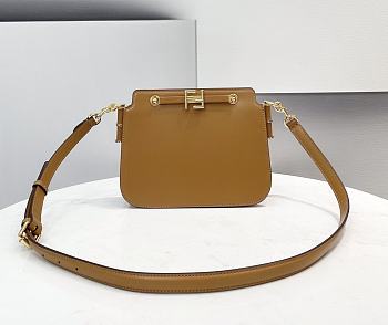 Fendi Touch Leather Bag Brown 8BT349 26.5 x 10 x 19 cm