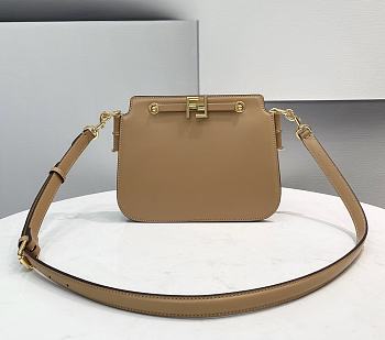 Fendi Touch Leather Bag Beige 8BT349 26.5 x 10 x 19 cm