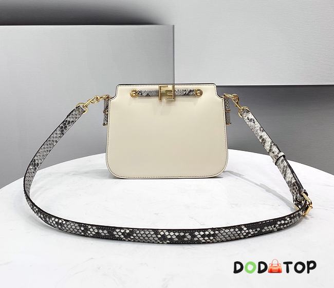 Fendi Touch Leather Bag White & Python Strap 8BT349 26.5 x 10 x 19 cm - 1