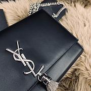 YSL Kate Medium In Smooth Leather Silver-Tone Metal 354119 Size 24 x 14.5 x 5 cm - 3